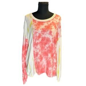 Soft Surroundings Mixed Tie Dye Print Oversized Modal Blend Sweater Size M